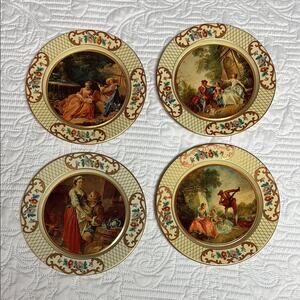 Set of 4 Belgian Vintage Decorative Plates
